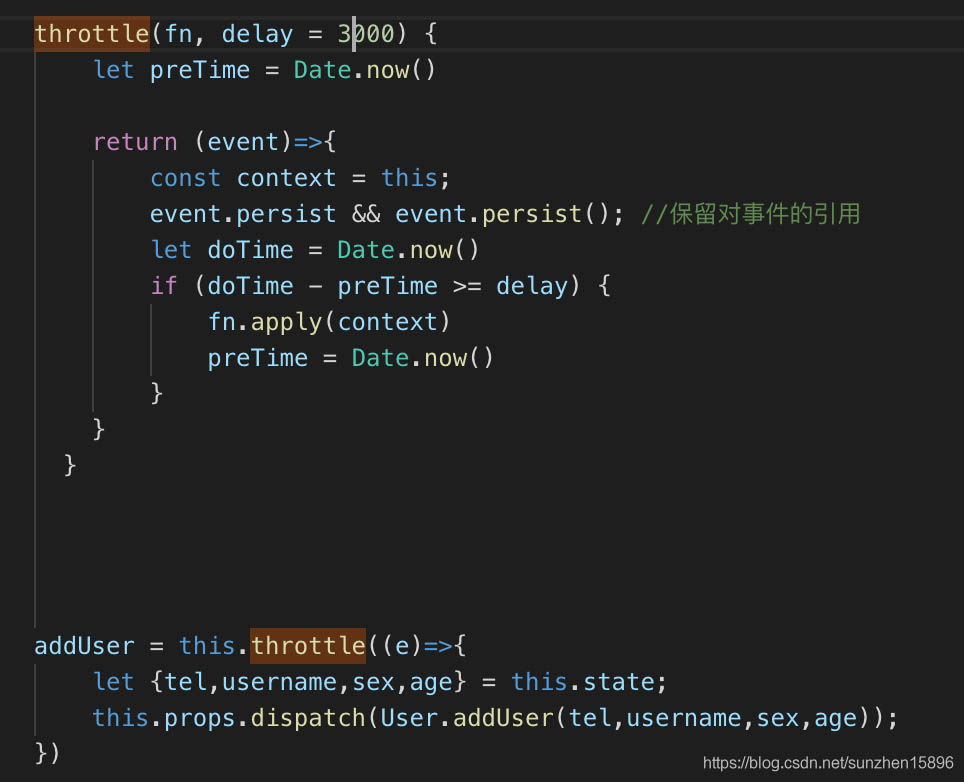 react使用节流函数