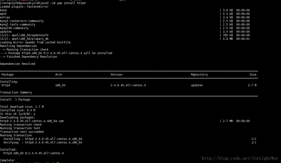 Centos 7 apache httpd linux